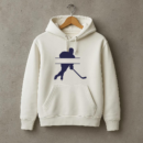 Ice Hockey Player Label Silhouette Hoodie