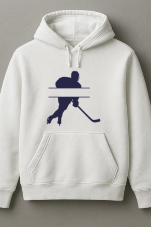 Ice Hockey Player Label Silhouette Hoodie
