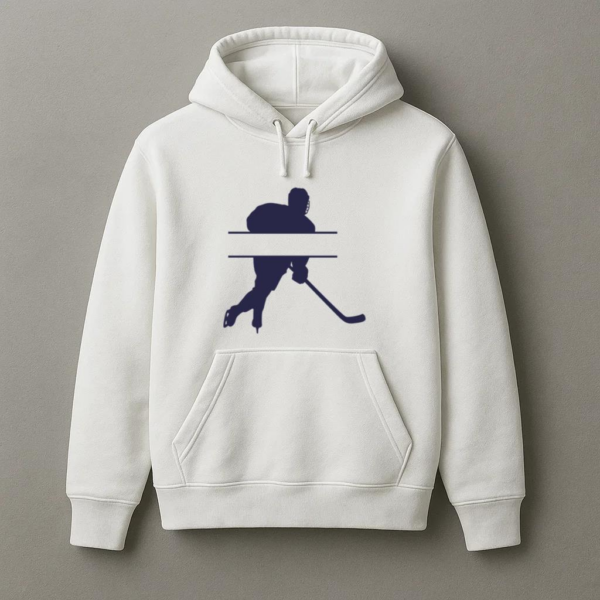 Ice Hockey Player Label Silhouette Hoodie