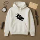 Ice Hockey Puck On Fire High Contrast Hoodie