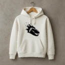 Ice Hockey Puck On Fire High Contrast Hoodie