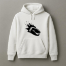 Ice Hockey Puck On Fire High Contrast Hoodie