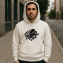 Ice Hockey Puck With Flowers High Contrast Hoodie