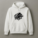 Ice Hockey Puck With Flowers High Contrast Hoodie
