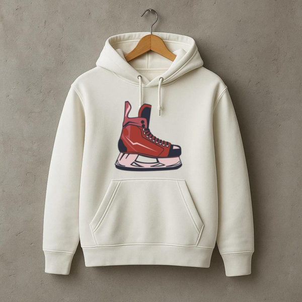 Ice Hockey Skate Illustration Hoodie - Image 3