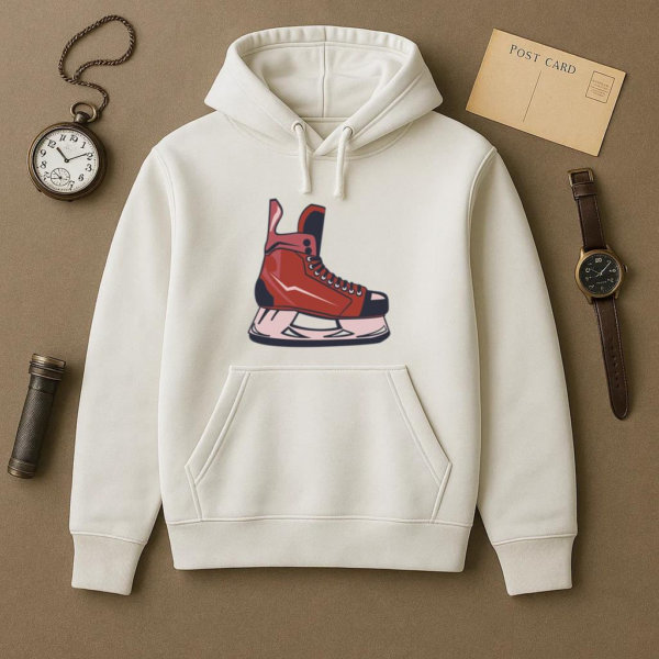 Ice Hockey Skate Illustration Hoodie - Image 2