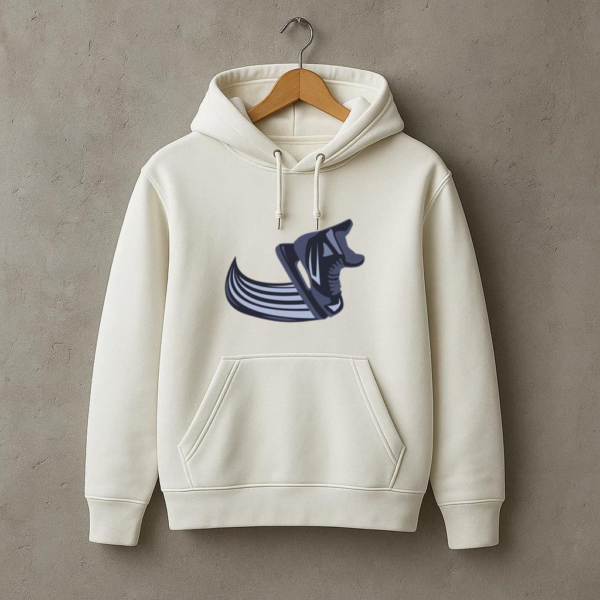 Ice Hockey Skate Moving Semi Flat Hoodie - Image 3