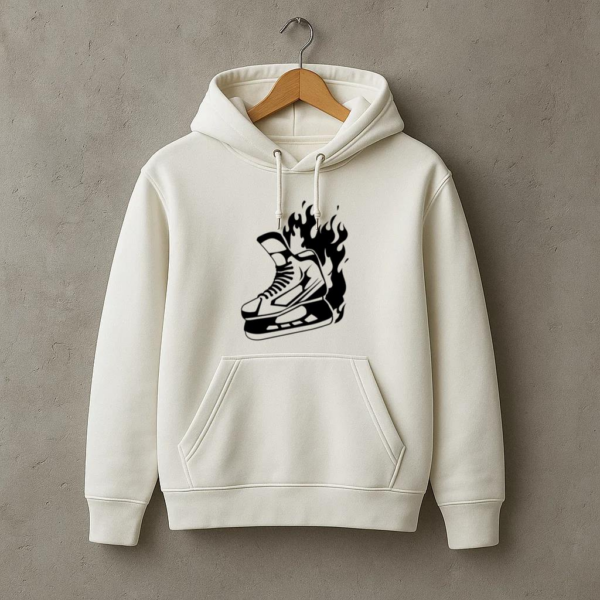 Ice Hockey Skate On Fire High Contrast Hoodie - Image 3