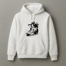 Ice Hockey Skate On Fire High Contrast Hoodie