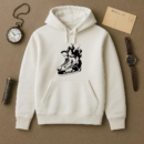 Ice Hockey Skate On Fire High Contrast Hoodie