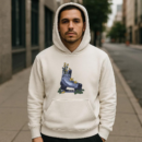 Ice Hockey Skate With Flowers Illustration Hoodie