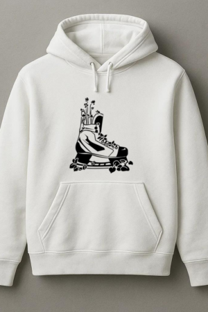 Ice Hockey Skate With Plants High Contrast Hoodie