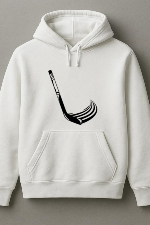Ice Hockey Stick Moving High Contrast Hoodie