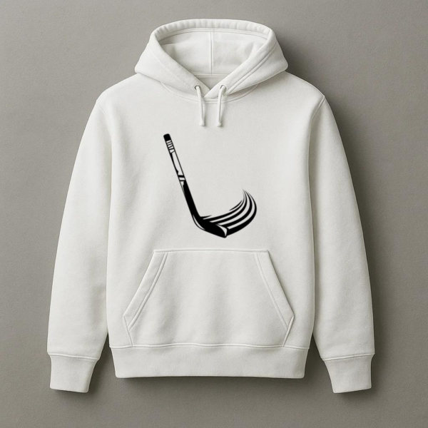 Ice Hockey Stick Moving High Contrast Hoodie