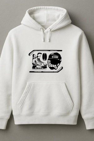 Ice Hockey Sticks And Elements High Contrast Hoodie