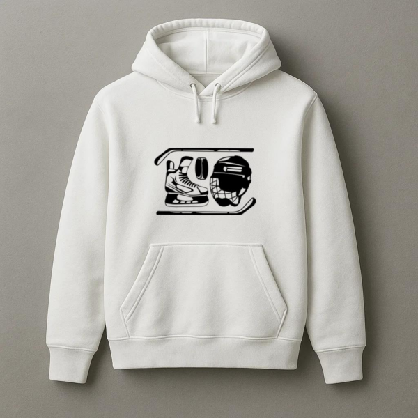 Ice Hockey Sticks And Elements High Contrast Hoodie