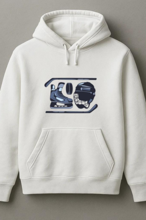 Ice Hockey Sticks And Elements Illustration Hoodie