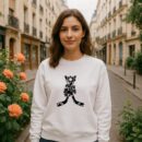 Ice Hockey Sticks With Flowers High Contrast Sweatshirt