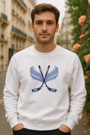 Ice Hockey Sticks With Wings Illustration Sweatshirt