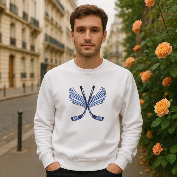 Ice Hockey Sticks With Wings Illustration Sweatshirt