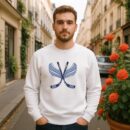 Ice Hockey Sticks With Wings Illustration Sweatshirt