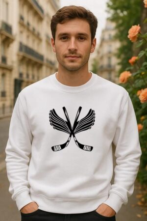 Ice Hockey Sticks With Wings Sweatshirt