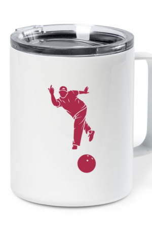 Man Bowling People Insulated Coffee Mug 10oz