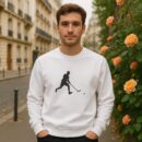 Man Playing Hockey Silhouette Sweatshirt