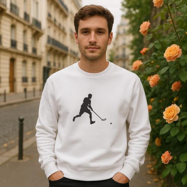 Man Playing Hockey Silhouette Sweatshirt