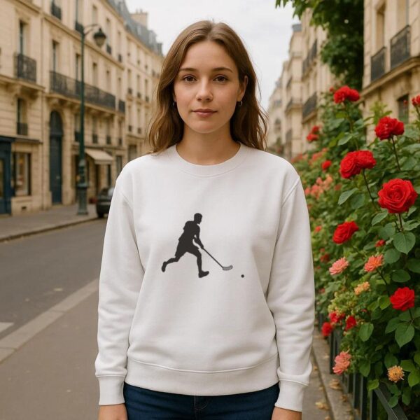 Man Playing Hockey Silhouette Sweatshirt - Image 3