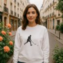 Man Playing Hockey Silhouette Sweatshirt