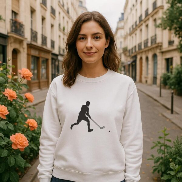 Man Playing Hockey Silhouette Sweatshirt - Image 4