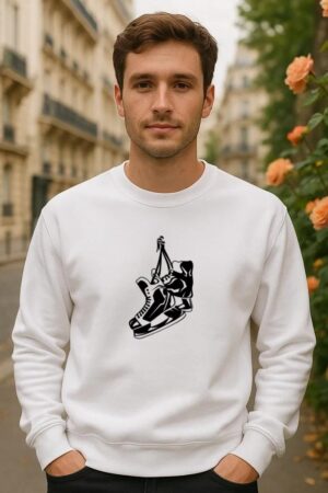Pair Of Ice Hockey Skates High Contrast Sweatshirt
