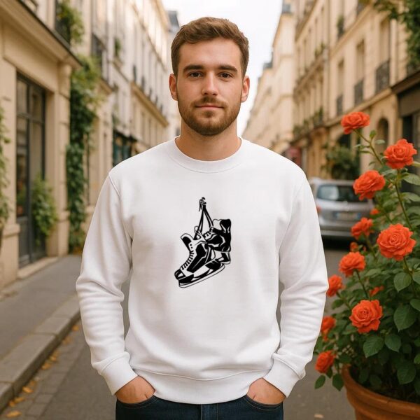 Pair Of Ice Hockey Skates High Contrast Sweatshirt - Image 2