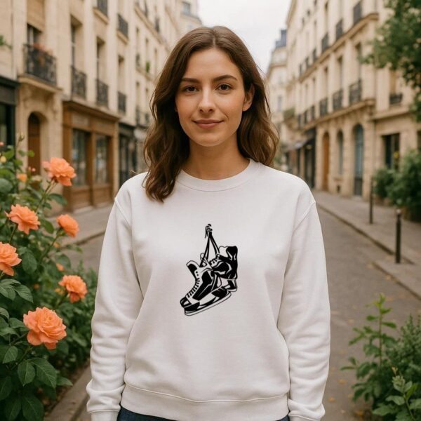 Pair Of Ice Hockey Skates High Contrast Sweatshirt - Image 4