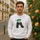 Panda Ice Hockey Stick Sports Sweatshirt
