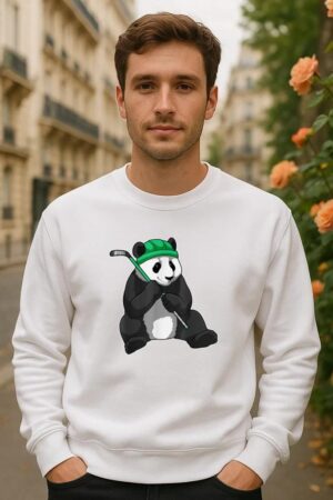 Panda Ice Hockey Stick Sports Sweatshirt