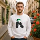 Panda Ice Hockey Stick Sports Sweatshirt