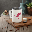 Person Bowling Silhouette Insulated Coffee Mug 10oz