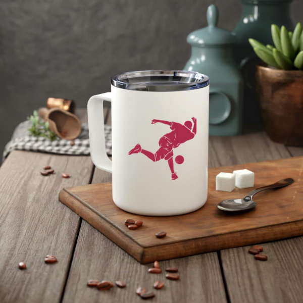 Person Bowling Silhouette Insulated Coffee Mug 10oz - Image 2