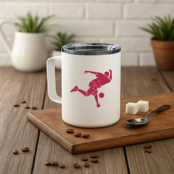 Person Bowling Silhouette Insulated Coffee Mug 10oz - Image 3