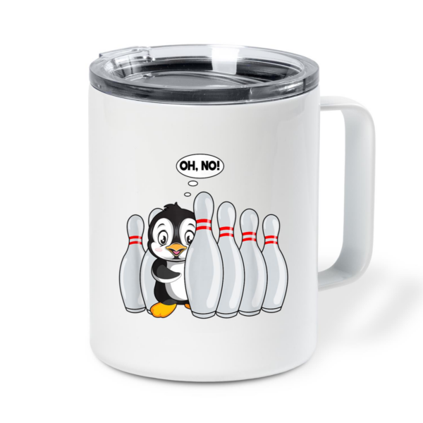 Pin Penguin For Bowling Insulated Coffee Mug 10oz