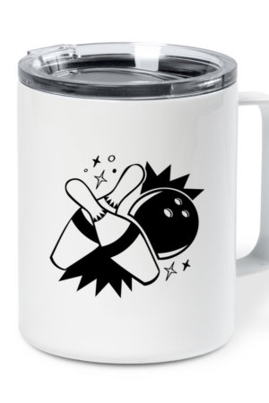 Pins Hit Filled Stroke Bowling Insulated Coffee Mug 10oz