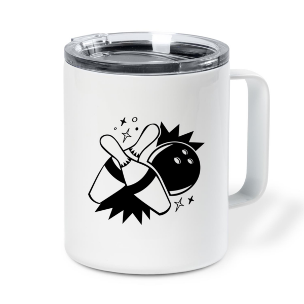 Pins Hit Filled Stroke Bowling Insulated Coffee Mug 10oz
