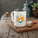 Retro Bowling Pin Insulated Coffee Mug 10oz
