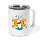 Retro Bowling Pin Insulated Coffee Mug 10oz