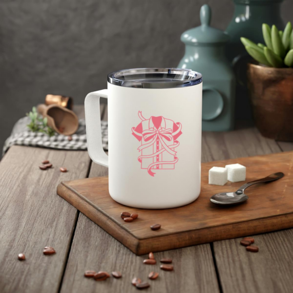 Romantic Bowling T Shirt Design Insulated Coffee Mug 10oz - Image 2