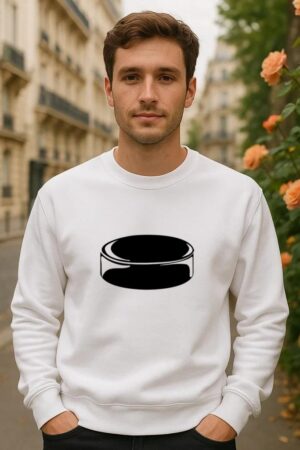 Simple Hockey Puck High Contrast Sweatshirt