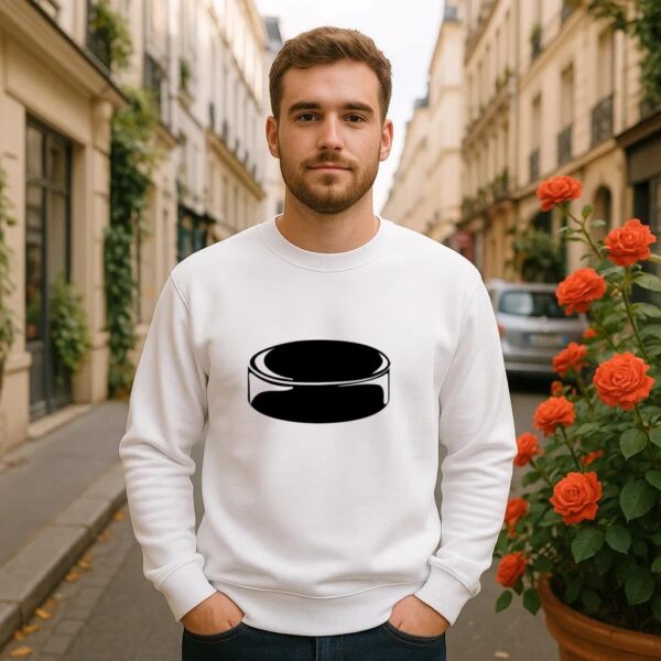 Simple Hockey Puck High Contrast Sweatshirt - Image 2