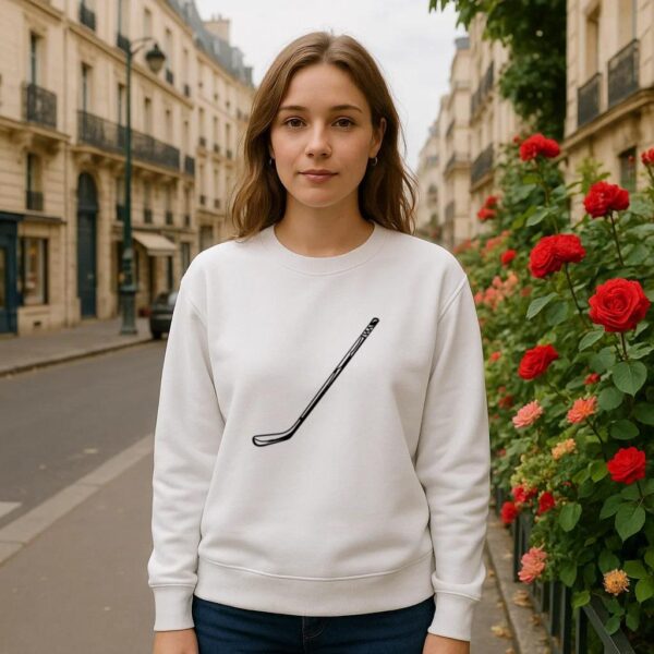 Simple Hockey Stick High Contrast Sweatshirt - Image 3